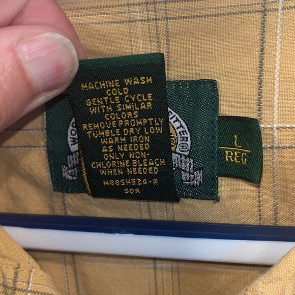 Cabela’s Yellow Short Sleeve Button Down Mens Large - Picture 4 of 5